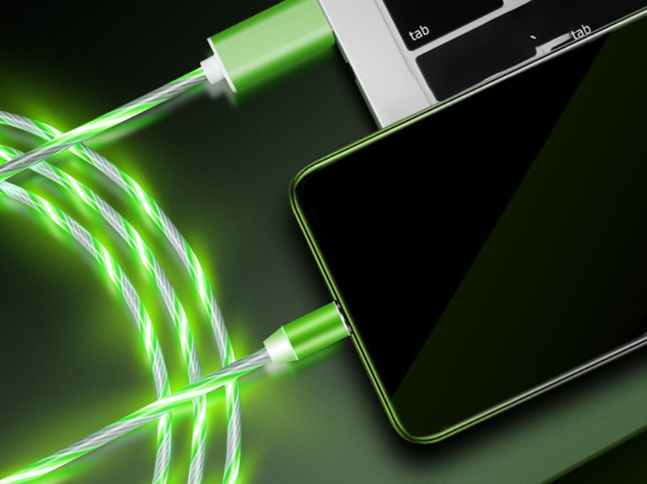 Cablu Magnetic LED 3 în 1, Încărcare Rapidă 2.1 A, Protecție Port – Compatibil iPhone, USB‑C, Android