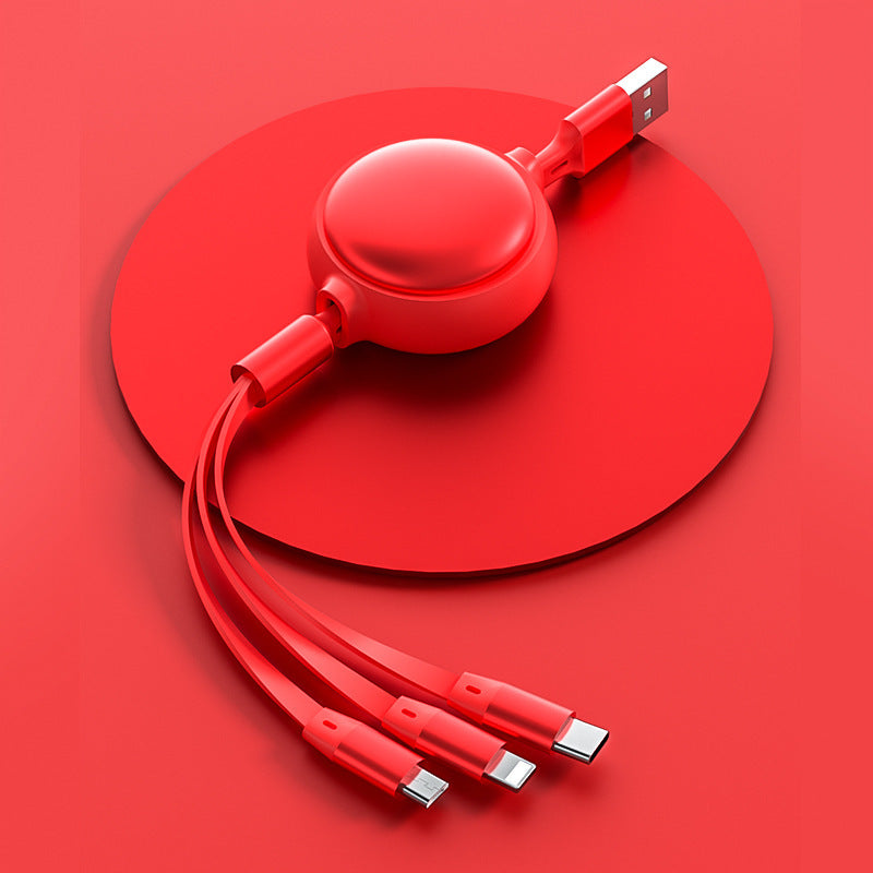 Cablu Retractabil 3 în 1 2.4 A – USB‑C, Lightning și Micro USB într-un singur cablu compact