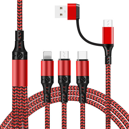 Cablu 5-în-1 Fast Charging 3 A – USB-C + 3 conectori în 1, 1,2 m