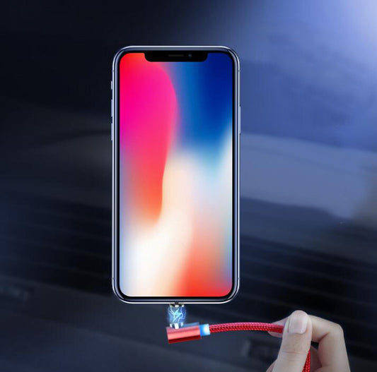 Cablu Magnetic Împletit Nylon 2A – Colț 90°, Conector Dust-Proof, Încarcare Rapidă