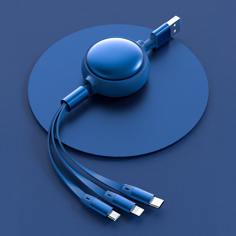 Cablu Retractabil 3 în 1 2.4 A – USB‑C, Lightning și Micro USB într-un singur cablu compact
