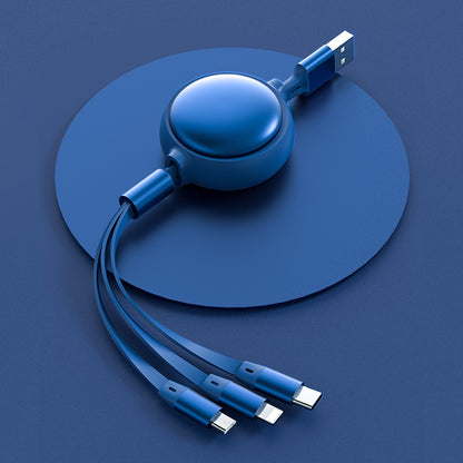 Cablu Retractabil 3 în 1 2.4 A – USB‑C, Lightning și Micro USB într-un singur cablu compact