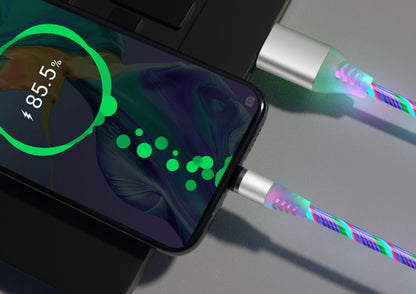 Cablu Magnetic LED 3 în 1, Încărcare Rapidă 2.1 A, Protecție Port – Compatibil iPhone, USB‑C, Android