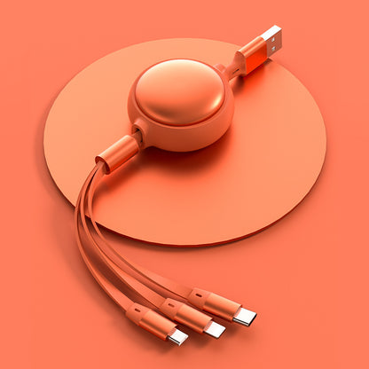 Cablu Retractabil 3 în 1 2.4 A – USB‑C, Lightning și Micro USB într-un singur cablu compact